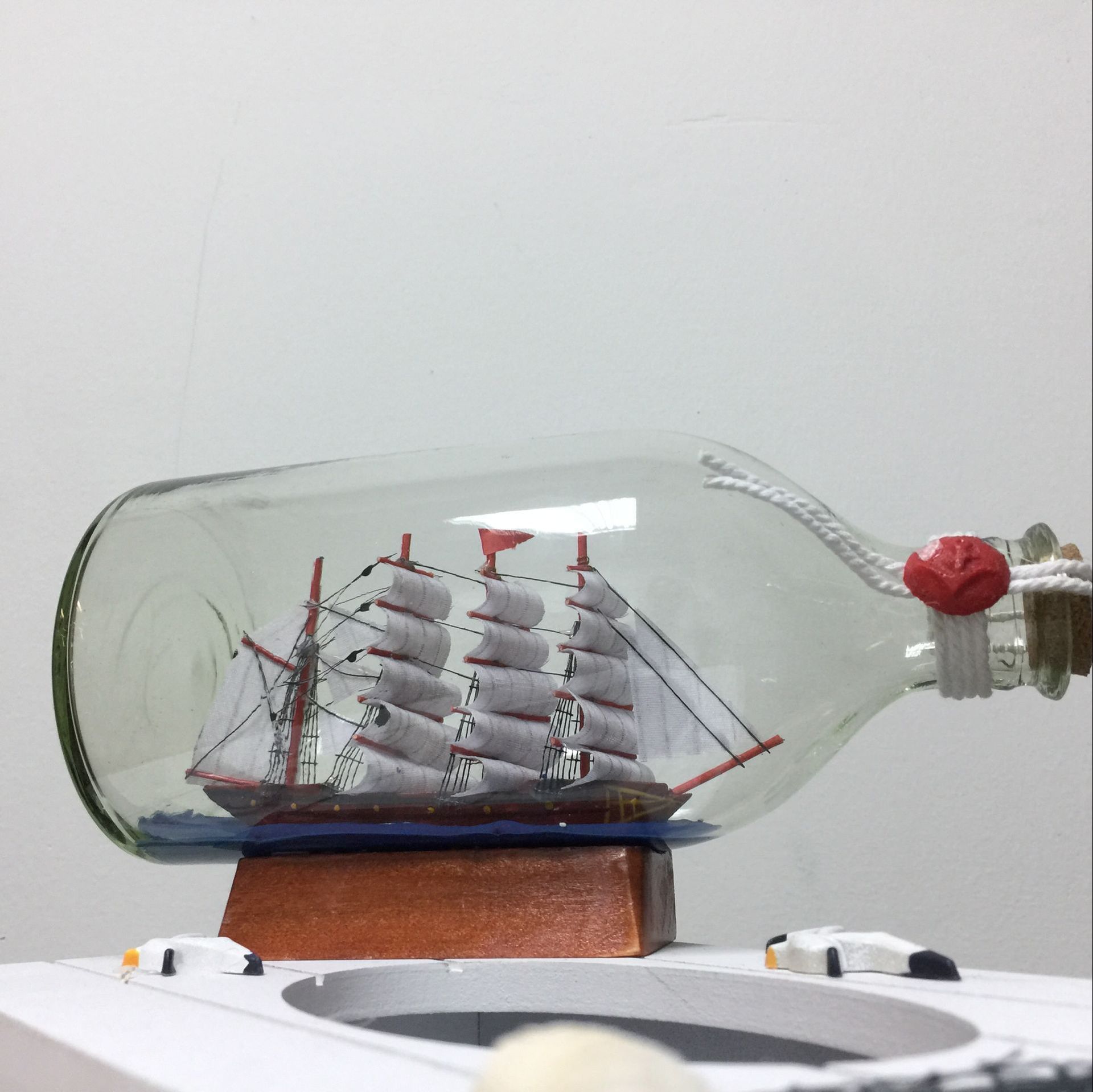 地中海风格手工瓶中船模型摆件帆船玻璃海洋漂流瓶一帆风顺工艺品
