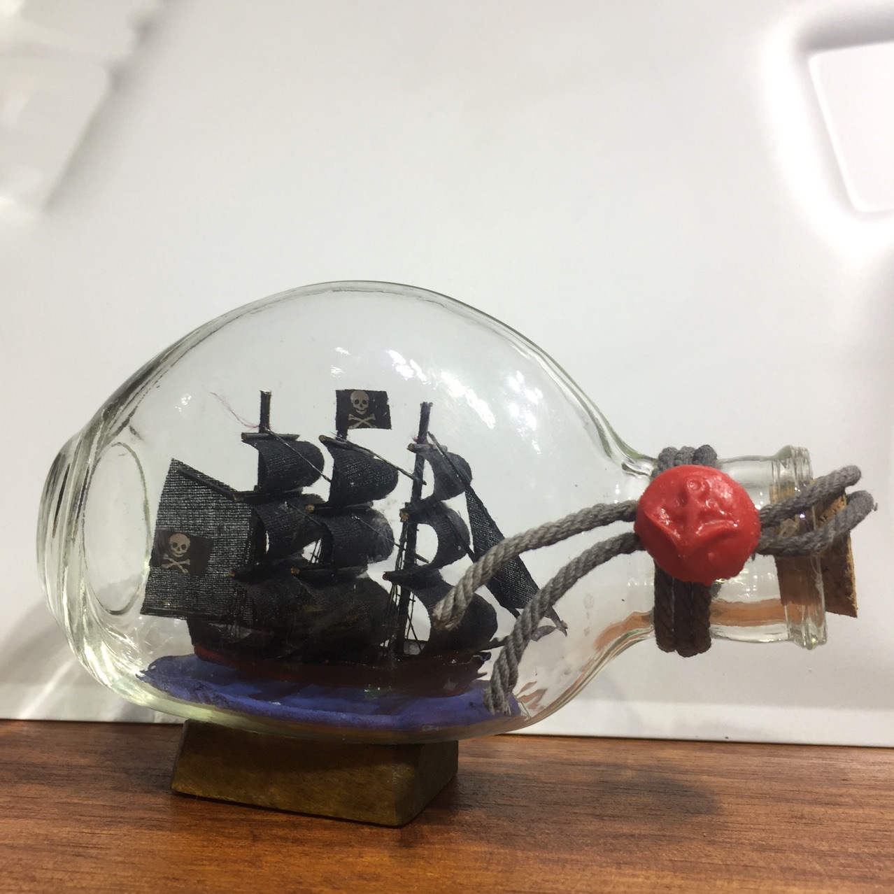 玻璃瓶中船许愿瓶海盗帆船模型黑珍珠号公司年会节日礼品工艺船