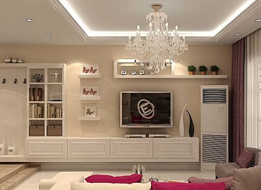 超实用收纳型电视背景墙