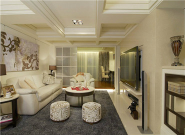 165平新古典旧屋翻新客厅装修效果图