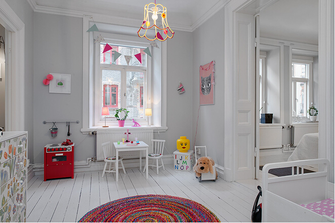 迷人糖果色美家 70㎡北欧三居