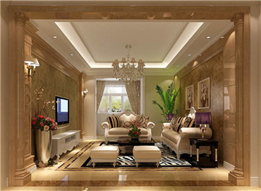 130平米三室两厅欧式装修效果图