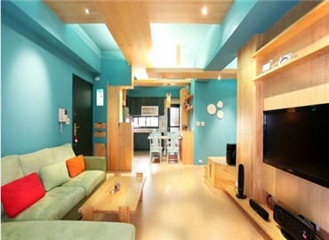 舒适又时尚 56㎡蓝色小窝