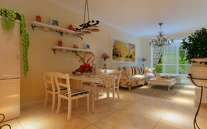 豪华装修的单身公寓 62㎡欧式二居