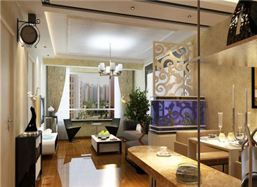 鱼缸作隔断也有风水讲究