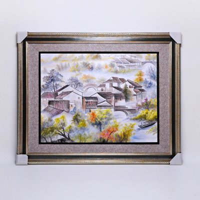 中国风山水客厅风景壁画