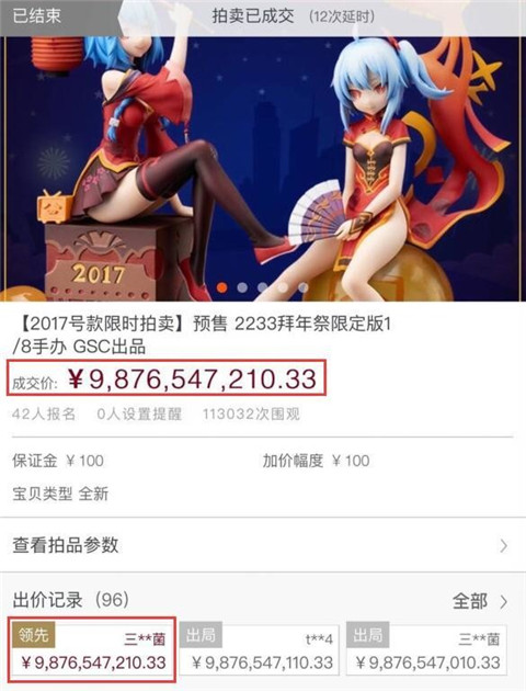 2017拜年祭手办拍卖事件