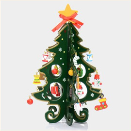 [圣百图]木质圣诞树装饰品礼物