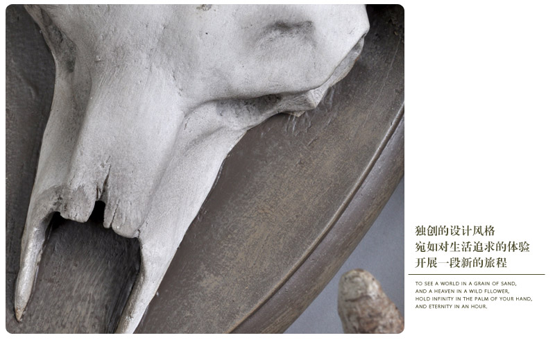 仿木麋鹿头鹿角立体壁挂树脂壁饰创意欧式现代家居背景墙面装饰品LF40142154