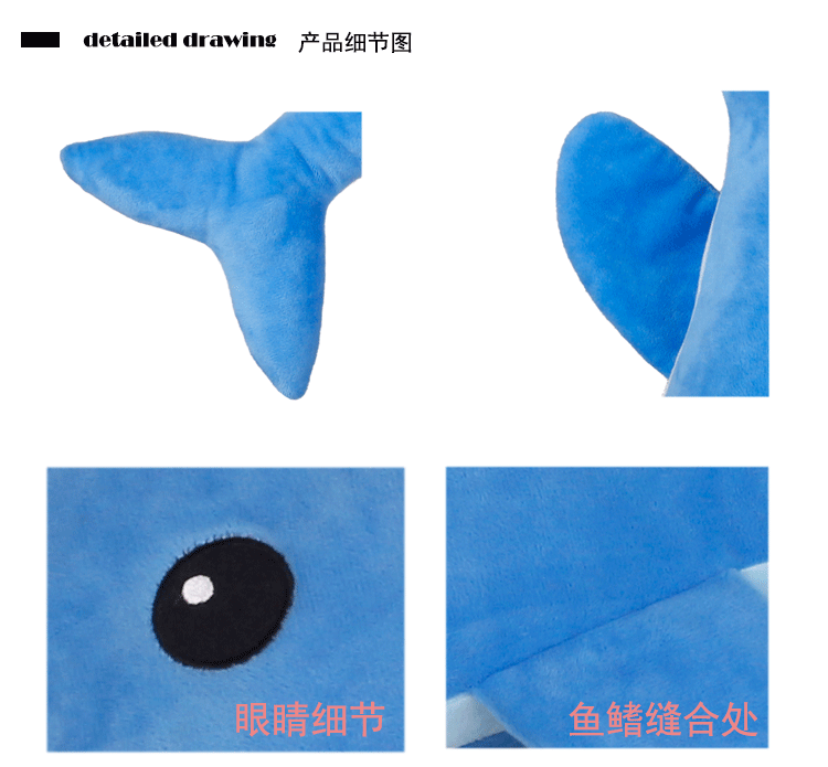 现货批发零售超柔仿真海豚毛绒玩具抱枕5