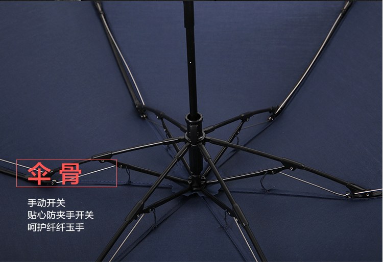 TC涤棉布雨伞 高密度防晒伞 刺绣雨伞 韩版雨伞 高档雨伞 折叠伞 三折伞 日式雨伞 时尚遮阳伞6