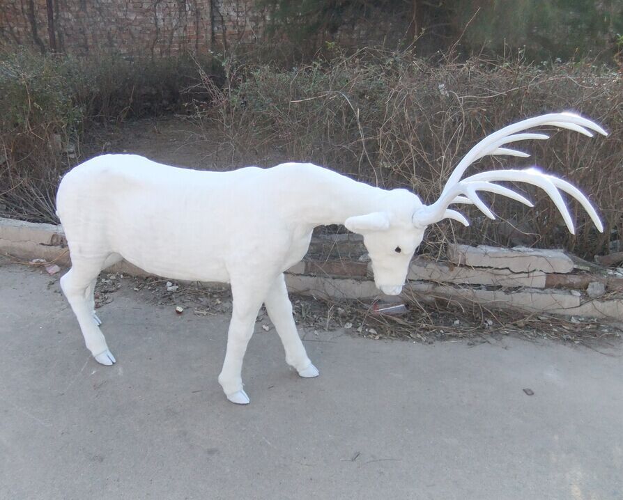 吉祥物仿真白鹿simulation white deer, high about 100cm