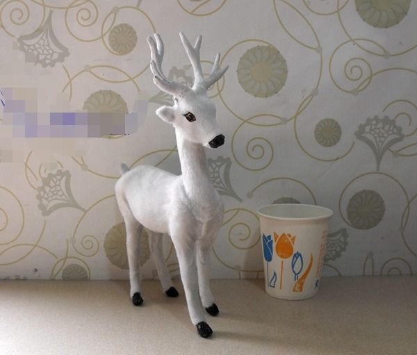 吉祥物仿真白鹿simulation white deer L16*W5*H24cm