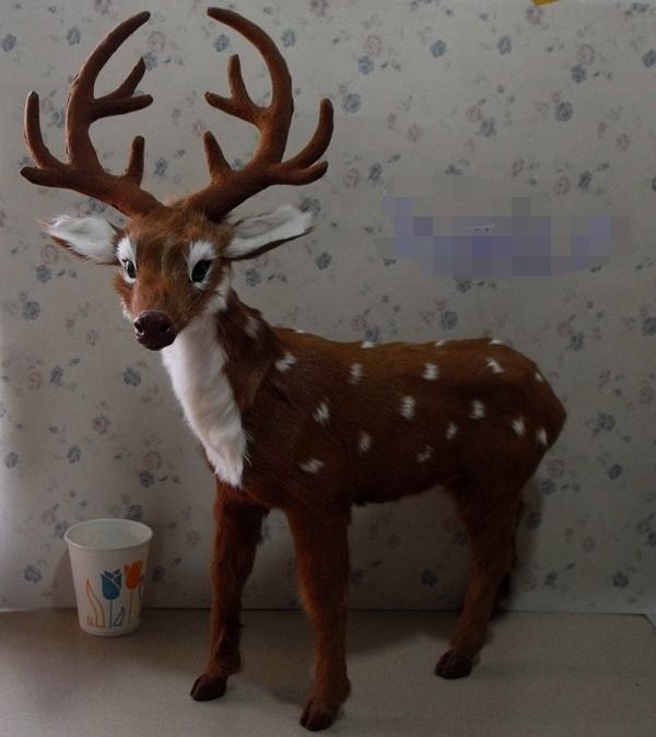 仿真站立梅花鹿 simulation stand sika deer L40*W17*H48cm