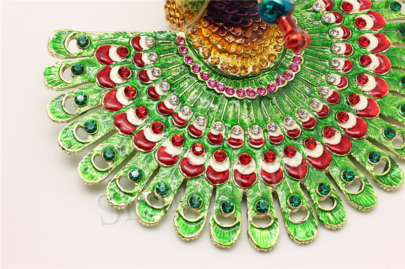 时尚家居摆件大号开屏孔雀饰品小摆件 合金孔雀装饰盒批发